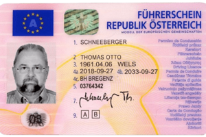 Bilder eines österreichischen Führerscheins